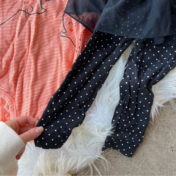 Carter’s Orange and White Striped and Black Tutu Pants Two Piece Halloween Set - Picture 5 of 6